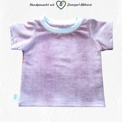 Kinder T-Shirt im zartrosa Jeanslook handmade Bio-Baumwolle vorne