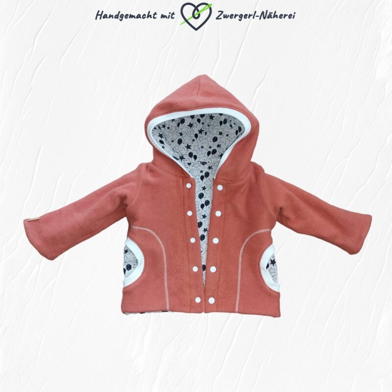 Fleece-Wendejacke Rot-Spice und Luftballons in Bio-Qualität