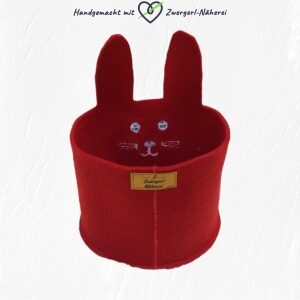 Osterkörbchen mit Ohren runde Ausführung Rückansicht handmade für Babys und Kleinkinder
