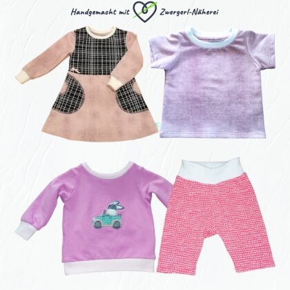 Kinder-Kombi-Set Kleid T-Shirt Pullover und Leggings für Mädchen handmade Qualität Babyausstattung Kindermode