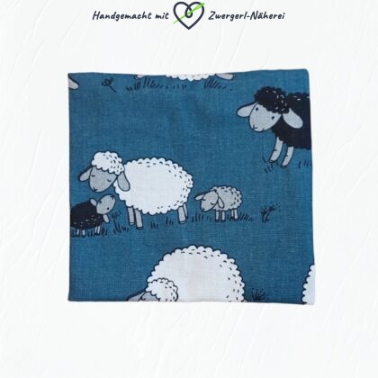 Wärmekissen Blaugrün mit Schaf-Motiv für Kind und Baby aus Baumwolle handmade mit Naturfüllstoffen Babyausstattung Babyaccessoires