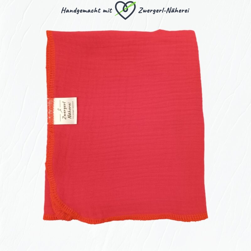 Premium-Pucktuch Swaddle Rot personalisierbar Baby-Accessoire in Top handmade Qualität